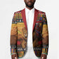 Kenya Safari Christmas Blazer Black Santa Riding Lion - Heri ya Krismasi