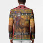 Kenya Safari Christmas Blazer Black Santa Riding Lion - Heri ya Krismasi