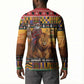 Kenya Safari Christmas Button Sweatshirt Black Santa Riding Lion - Heri ya Krismasi