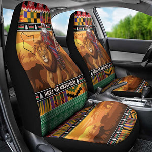 Afro Christmas in Kenya Safari Car Seat Cover Black Santa Riding Lion - African Pride