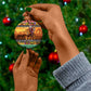 Afro Christmas in Kenya Safari Ceramic Ornament Black Santa Riding Lion - African Pride