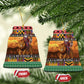 Afro Christmas in Kenya Safari Ceramic Ornament Black Santa Riding Lion - African Pride