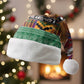 Afro Christmas in Kenya Safari Christmas Santa Hat Black Santa Riding Lion - African Pride