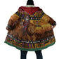 Kenya Safari Christmas Cloak Black Santa Riding Lion - Heri ya Krismasi