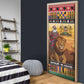 Kenya Safari Christmas Door Cover Black Santa Riding Lion - Heri ya Krismasi