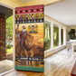 Kenya Safari Christmas Door Cover Black Santa Riding Lion - Heri ya Krismasi