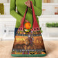 Afro Christmas in Kenya Safari Grocery Bag Black Santa Riding Lion - African Pride