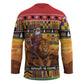 Kenya Safari Christmas Hockey Jersey Black Santa Riding Lion - Heri ya Krismasi