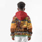 Afro Christmas in Kenya Safari Kid Hoodie Black Santa Riding Lion - African Pride