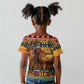 Afro Christmas in Kenya Safari Kid T shirt Black Santa Riding Lion - African Pride