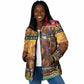 Kenya Safari Christmas Padded Jacket Black Santa Riding Lion - Heri ya Krismasi