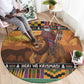 Afro Christmas in Kenya Safari Round Carpet Black Santa Riding Lion - African Pride