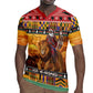 Afro Christmas in Kenya Safari Rugby Jersey Black Santa Riding Lion - African Pride