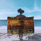 Afro Christmas in Kenya Safari Sarong Black Santa Riding Lion - African Pride