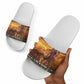 Kenya Safari Christmas Slide Sandals Black Santa Riding Lion - Heri ya Krismasi