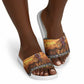 Kenya Safari Christmas Slide Sandals Black Santa Riding Lion - Heri ya Krismasi