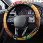 Afro Christmas in Kenya Safari Steering Wheel Cover Black Santa Riding Lion - African Pride