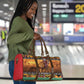 Kenya Safari Christmas Travel Bag Black Santa Riding Lion - Heri ya Krismasi