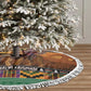Afro Christmas in Kenya Safari Tree Skirt Black Santa Riding Lion - African Pride
