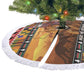 Afro Christmas in Kenya Safari Tree Skirt Black Santa Riding Lion - African Pride