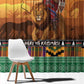 Afro Christmas in Kenya Safari Window Curtain Black Santa Riding Lion - African Pride