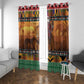 Afro Christmas in Kenya Safari Window Curtain Black Santa Riding Lion - African Pride