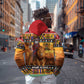 Afro Christmas in Kenya Safari Zip Hoodie Black Santa Riding Lion - African Pride