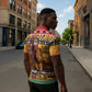 Kenya Safari Christmas Zipper Polo Shirt Black Santa Riding Lion - Heri ya Krismasi