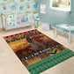 Afro Christmas in Kenya Safari Area Rug Black Santa Riding Rhinoceros - African Pride