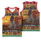 Afro Christmas in Kenya Safari Basketball Jersey Black Santa Riding Rhinoceros - African Pride