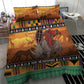 Afro Christmas in Kenya Safari Bedding Set Black Santa Riding Rhinoceros - African Pride