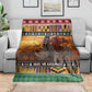 Afro Christmas in Kenya Safari Blanket Black Santa Riding Rhinoceros - African Pride