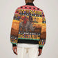 Afro Christmas in Kenya Safari Bomber Jacket Black Santa Riding Rhinoceros - African Pride
