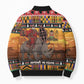 Kenya Safari Christmas Bomber Puffer Jacket Black Santa Riding Rhinoceros - Heri ya Krismasi