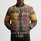 Kenya Safari Christmas Bomber Puffer Jacket Black Santa Riding Rhinoceros - Heri ya Krismasi