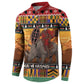 Kenya Safari Christmas Button Sweatshirt Black Santa Riding Rhinoceros - Heri ya Krismasi