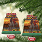 Afro Christmas in Kenya Safari Ceramic Ornament Black Santa Riding Rhinoceros - African Pride