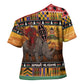 Kenya Safari Christmas Cross Shoulder Shirt Black Santa Riding Rhinoceros - Heri ya Krismasi