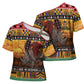 Kenya Safari Christmas Cross Shoulder Shirt Black Santa Riding Rhinoceros - Heri ya Krismasi