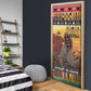Kenya Safari Christmas Door Cover Black Santa Riding Rhinoceros - Heri ya Krismasi