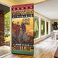 Kenya Safari Christmas Door Cover Black Santa Riding Rhinoceros - Heri ya Krismasi