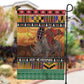 Afro Christmas in Kenya Safari Garden Flag Black Santa Riding Rhinoceros - African Pride