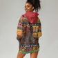 Afro Christmas in Kenya Safari Hoodie Dress Black Santa Riding Rhinoceros - African Pride