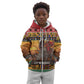Afro Christmas in Kenya Safari Kid Hoodie Black Santa Riding Rhinoceros - African Pride