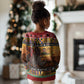 Afro Christmas in Kenya Safari Kid Ugly Christmas Sweater Black Santa Riding Rhinoceros - African Pride