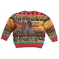 Afro Christmas in Kenya Safari Kid Ugly Christmas Sweater Black Santa Riding Rhinoceros - African Pride