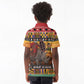 Afro Christmas in Kenya Safari Kid Polo Shirt Black Santa Riding Rhinoceros - African Pride