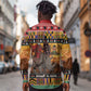 Afro Christmas in Kenya Safari Long Sleeve Button Shirt Black Santa Riding Rhinoceros - African Pride