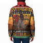 Kenya Safari Christmas Padded Jacket Black Santa Riding Rhinoceros - Heri ya Krismasi