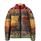 Kenya Safari Christmas Padded Jacket Black Santa Riding Rhinoceros - Heri ya Krismasi